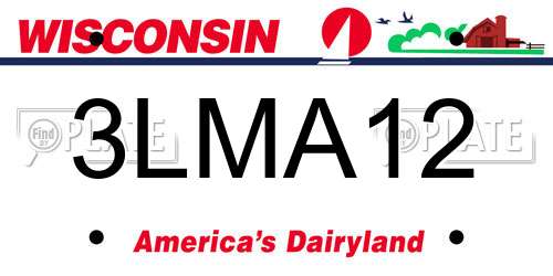 3LMA12 Wisconsin License Plate