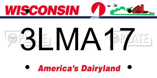 3LMA17 Wisconsin License Plate