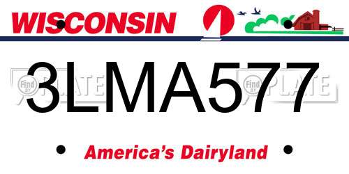 3LMA577 Wisconsin License Plate