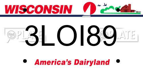 3LOI89 Wisconsin License Plate