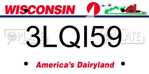 3LQI59 Wisconsin License Plate