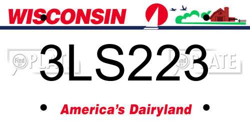 3LS223 Wisconsin License Plate