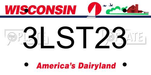 3LST23 Wisconsin License Plate