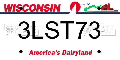 3LST73 Wisconsin License Plate