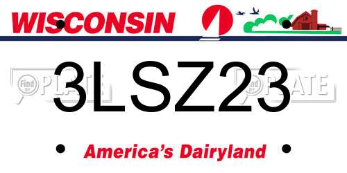 3LSZ23 Wisconsin License Plate