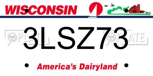 3LSZ73 Wisconsin License Plate