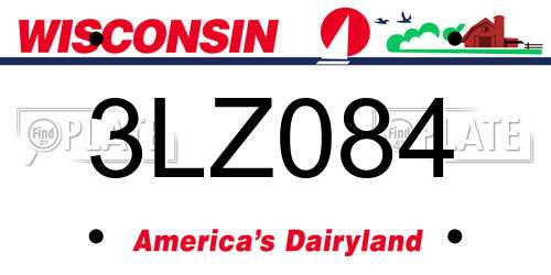 3LZ084 Wisconsin License Plate