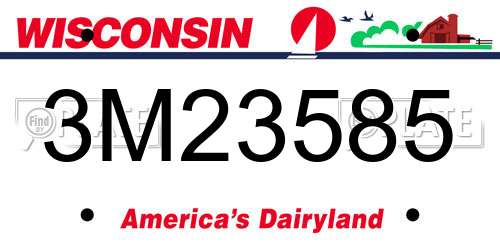 3M23585 Wisconsin License Plate