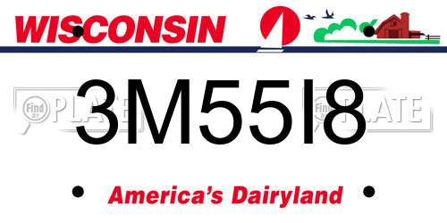 3M55I8 Wisconsin License Plate