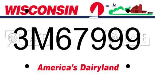 3M67999 Wisconsin License Plate