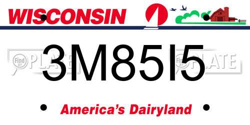 3M85I5 Wisconsin License Plate