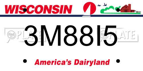 3M88I5 Wisconsin License Plate