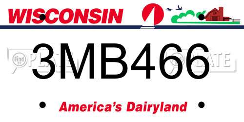 3MB466 Wisconsin License Plate