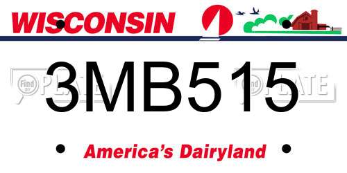 3MB515 Wisconsin License Plate
