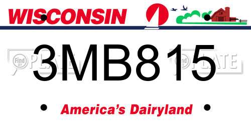 3MB815 Wisconsin License Plate