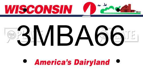 3MBA66 Wisconsin License Plate