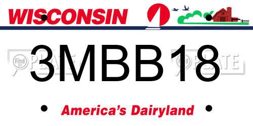 3MBB18 Wisconsin License Plate