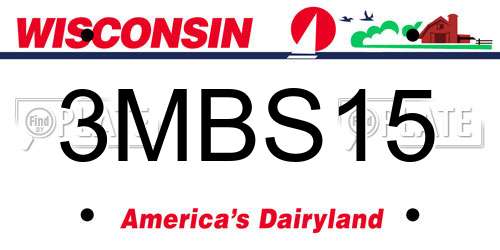 3MBS15 Wisconsin License Plate
