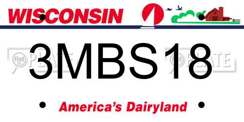 3MBS18 Wisconsin License Plate