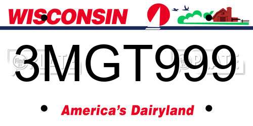 3MGT999 Wisconsin License Plate