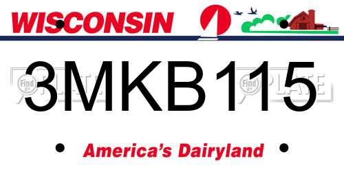 3MKB115 Wisconsin License Plate