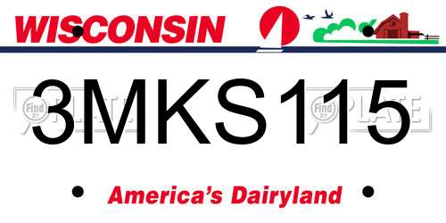 3MKS115 Wisconsin License Plate