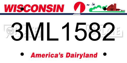 3ML1582 Wisconsin License Plate