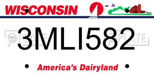 3MLI582 Wisconsin License Plate