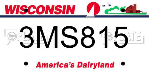 3MS815 Wisconsin License Plate