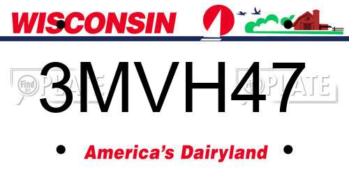3MVH47 Wisconsin License Plate