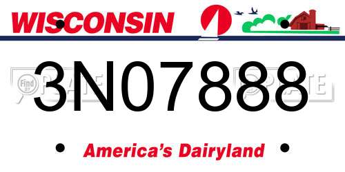 3N07888 Wisconsin License Plate