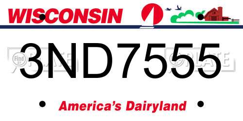 3ND7555 Wisconsin License Plate