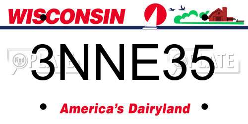 3NNE35 Wisconsin License Plate