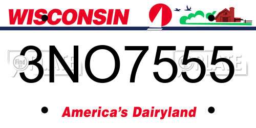 3NO7555 Wisconsin License Plate