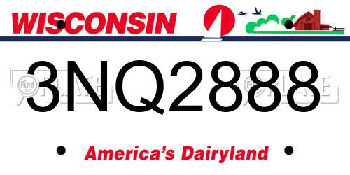 3NQ2888 Wisconsin License Plate
