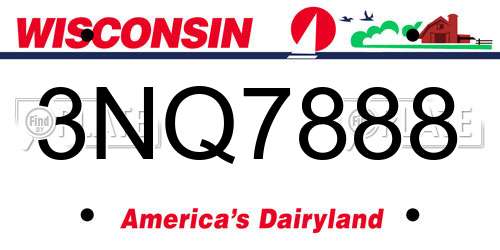 3NQ7888 Wisconsin License Plate