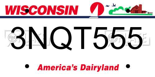 3NQT555 Wisconsin License Plate