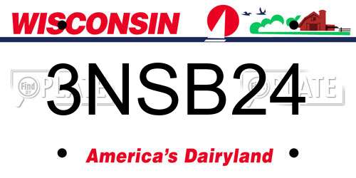 3NSB24 Wisconsin License Plate