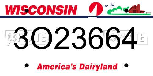 3O23664 Wisconsin License Plate