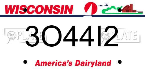 3O44I2 Wisconsin License Plate