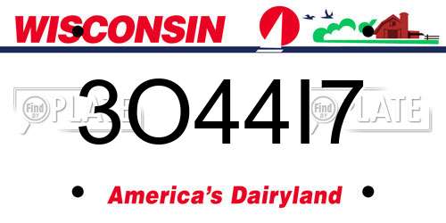 3O44I7 Wisconsin License Plate