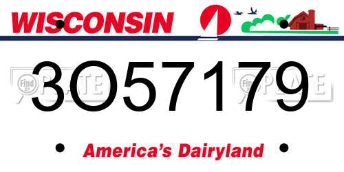 3O57179 Wisconsin License Plate