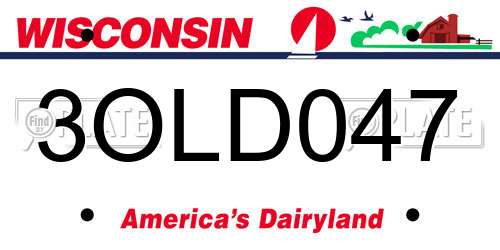 3OLD047 Wisconsin License Plate