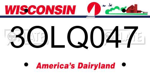 3OLQ047 Wisconsin License Plate