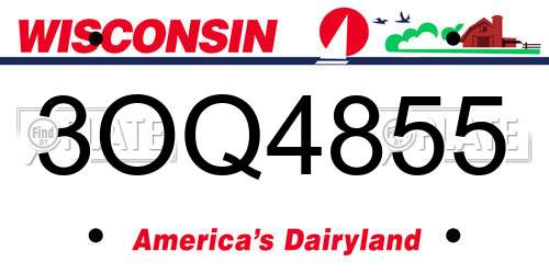 3OQ4855 Wisconsin License Plate