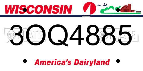 3OQ4885 Wisconsin License Plate
