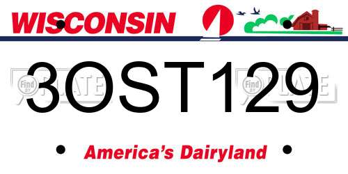 3OST129 Wisconsin License Plate