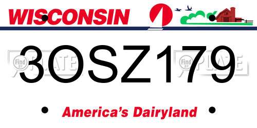 3OSZ179 Wisconsin License Plate