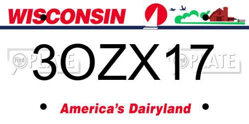 3OZX17 Wisconsin License Plate