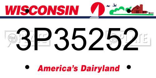 3P35252 Wisconsin License Plate